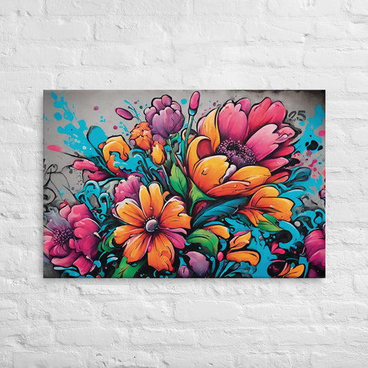 flowers painting in graffitti style swagger design