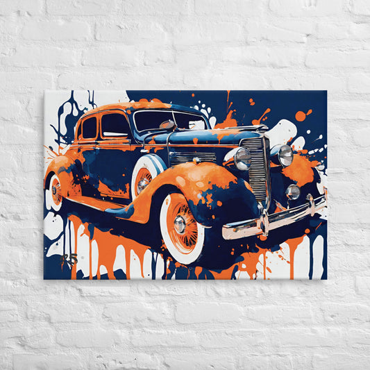 Oldtimer painting in dark blue and orange - Swagger Design